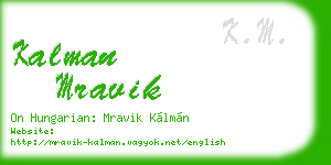 kalman mravik business card